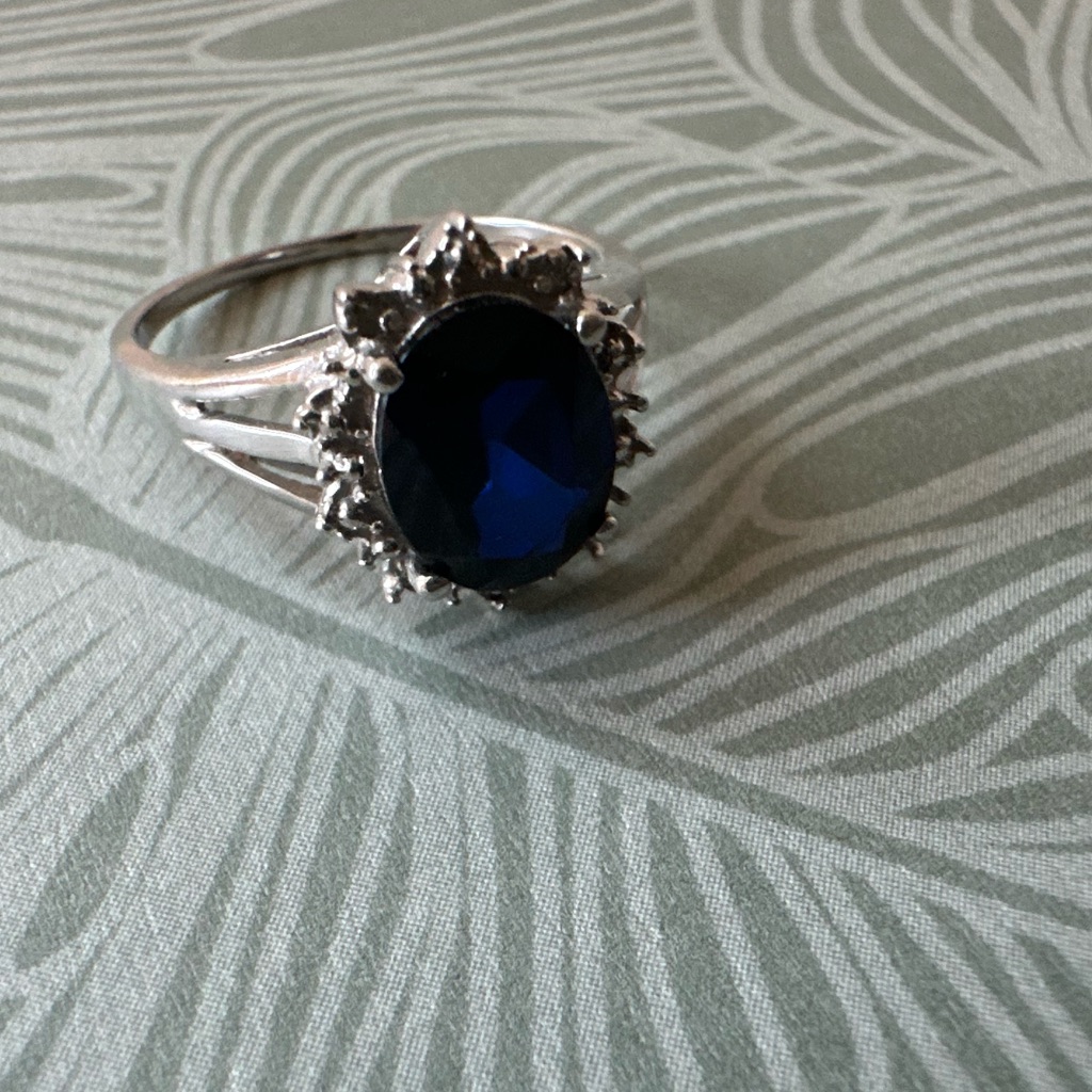 10k Oval Sapphire Ring Cocktail Ring
